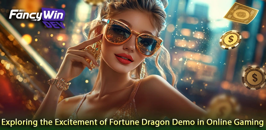Fortune Dragon demo slot reels, dragon symbols ও bonus feature বোঝানোর দৃশ্য